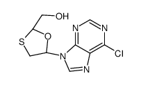 [(2S,5R)-5-(6-chloropurin-9-yl)-1,3-oxathiolan-2-yl]methanol结构式