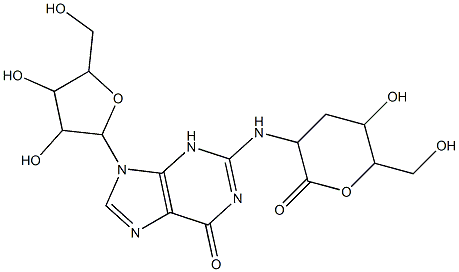 D-ribo-Hexonic acid,2,3-dideoxy-2-[(6,9-dihydro-6-oxo-9--bta--D-ribofuranosyl-1H-purin-2-yl)amino]-,-delta--lactone (9CI) Structure