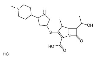 6-(1-hydroxyethyl)-4-methyl-3-[5-(1-methylpiperidin-4-yl)pyrrolidin-3-yl]sulfanyl-7-oxo-1-azabicyclo[3.2.0]hept-2-ene-2-carboxylic acid,hydrochloride Structure