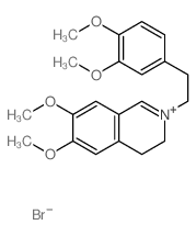 Isoquinolinium,2-[2-(3,4-dimethoxyphenyl)ethyl]-3,4-dihydro-6,7-dimethoxy-, bromide (1:1) structure