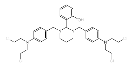 Phenol,2-[1,3-bis[[4-[bis(2-chloroethyl)amino]phenyl]methyl]hexahydro-2-pyrimidinyl]-结构式