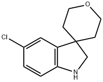 5-Chloro-1,2-dihydrospiro[indole-3,4'-oxane]结构式
