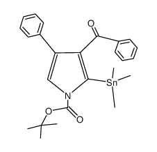 tert-butyl 3-benzoyl-4-phenyl-2-(trimethylstannyl)pyrrole-N-carboxylate Structure