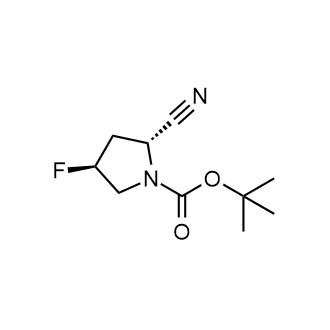 (2R,4S)-2-氰基-4-氟吡咯烷-1-羧酸叔丁酯结构式