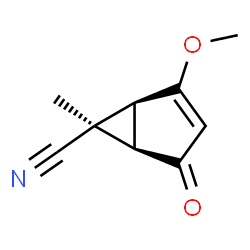 Bicyclo[3.1.0]hex-2-ene-6-carbonitrile, 2-methoxy-6-methyl-4-oxo-, (1R,5S,6R)-rel- (9CI) Structure