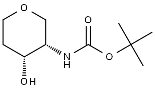 tert-butyl ((3S,4R)-4-hydroxytetrahydro-2H-pyran-3-yl)carbamate Structure