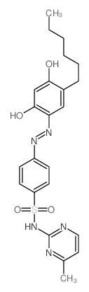 Benzenesulfonamide,4-[2-(5-hexyl-2,4-dihydroxyphenyl)diazenyl]-N-(4-methyl-2-pyrimidinyl)-结构式