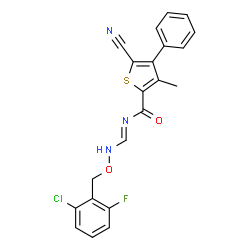 N-(([(2-CHLORO-6-FLUOROBENZYL)OXY]IMINO)METHYL)-5-CYANO-3-METHYL-4-PHENYL-2-THIOPHENECARBOXAMIDE结构式