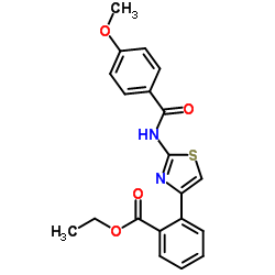 Ethyl 2-{2-[(4-methoxybenzoyl)amino]-1,3-thiazol-4-yl}benzoate结构式