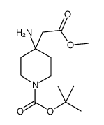 tert-butyl 4-amino-4-(2-methoxy-2-oxoethyl)piperidine-1-carboxylate structure