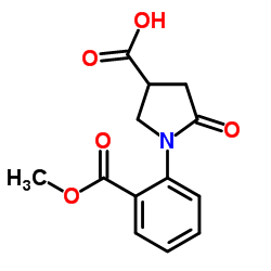 1-[2-(Methoxycarbonyl)phenyl]-5-oxo-3-pyrrolidinecarboxylic acid结构式