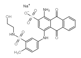 sodium 1-amino-9,10-dihydro-4-[[3-[[(2-hydroxyethyl)amino]sulphonyl]-4-methylphenyl]amino]-9,10-dioxoanthracene-2-sulphonate结构式