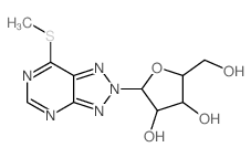 2H-1,2,3-Triazolo[4,5-d]pyrimidine,7-(methylthio)-2-b-D-ribofuranosyl- Structure