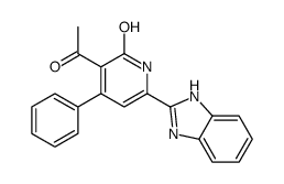 3-acetyl-6-(1H-benzimidazol-2-yl)-4-phenyl-1H-pyridin-2-one结构式