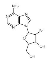 5-(6-aminopurin-9-yl)-4-bromo-2-(hydroxymethyl)oxolan-3-ol Structure