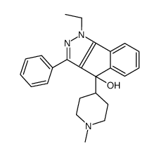 1,4-Dihydro-1-ethyl-4-(1-methyl-4-piperidyl)-3-phenylindeno[1,2-c]pyrazol-4-ol结构式