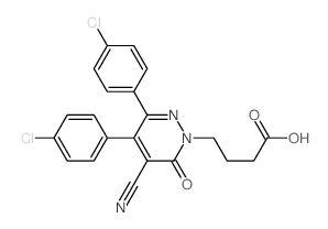 1(6H)-Pyridazinebutanoicacid, 3,4-bis(4-chlorophenyl)-5-cyano-6-oxo- Structure