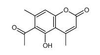 5-hydroxy-6-acetyl-4,7-dimethylcoumarin结构式