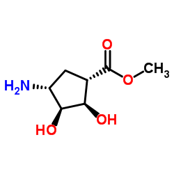 Methyl (1S,2R,3S,4R)-4-amino-2,3-dihydroxycyclopentanecarboxylate Structure