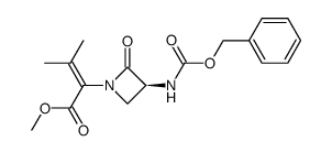 methyl (S)-2-(3-(((benzyloxy)carbonyl)amino)-2-oxoazetidin-1-yl)-3-methylbut-2-enoate Structure