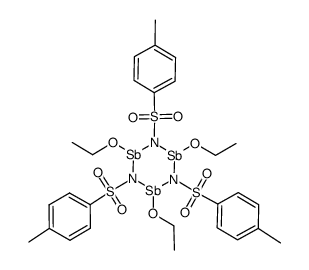 1,3,5-triethoxy-1,3,5-tris(p-tolylsulfonyl)cyclotristibazane结构式