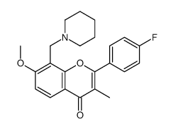 2-(4-fluorophenyl)-7-methoxy-3-methyl-8-(piperidin-1-ylmethyl)chromen-4-one Structure