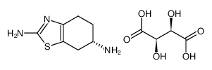 (S)-4,5,6,7-tetrahydro-benzothiazole-2,6-diamine tartrate trihydrate结构式