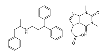 1,2,3,6-tetrahydro-1,3-dimethyl-2,6-dioxo-7H-purine-7-acetic acid, compound with N-(α-methylphenethyl)-γ-phenylbenzenepropylamine (1:1) Structure