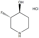 (3R,4R)-rel-3-Fluoro-4-piperidinol hydrochloride structure