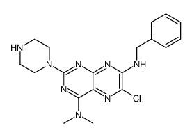 7-N-benzyl-6-chloro-4-N,4-N-dimethyl-2-piperazin-1-ylpteridine-4,7-diamine Structure