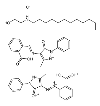 hydrogen bis[2-[(4,5-dihydro-3-methyl-5-oxo-1-phenyl-1H-pyrazol-4-yl)azo]benzoato(2-)]chromate(1-), compound with 2-(dodecylamino)ethanol (1:1)结构式