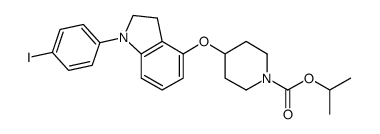 1-methylethyl 4-{[1-(4-iodophenyl)-2,3-dihydro-1H-indol-4-yl]oxy}-1-piperidinecarboxylate Structure