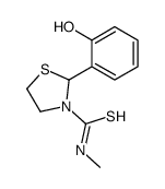 2-(2-hydroxyphenyl)-N-methyl-1,3-thiazolidine-3-carbothioamide结构式