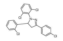 3-(2-chlorophenyl)-5-(4-chlorophenyl)-2-(2,6-dichlorophenyl)-3,4-dihydropyrazole Structure