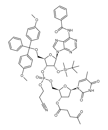 5'-O-DMTr-rA(Bz)po(CNE)dT-3'-O-Lev Structure