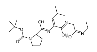 tert-butyloxycarbonyl-prolyl-dehydroleucyl-glycyl-ethylamide结构式