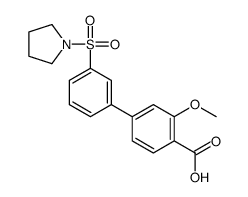 2-methoxy-4-(3-pyrrolidin-1-ylsulfonylphenyl)benzoic acid Structure