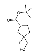 1-叔丁氧羰基-3-氟吡咯烷-3-甲醇结构式