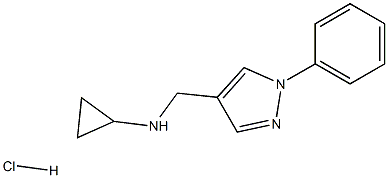 N-[(1-phenyl-1H-pyrazol-4-yl)methyl]cyclopropanamine hydrochloride Structure