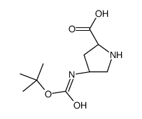 (2S,4R)-4-((tert-Butoxycarbonyl)amino)pyrrolidine-2-carboxylic acid Structure