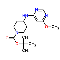 4-(6-Methoxy-pyrimidin-4-ylamino)-piperidine-1-carboxylic acid tert-butyl ester结构式