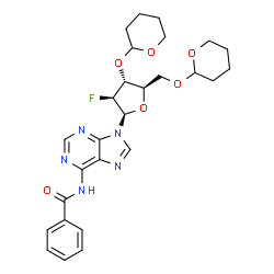 Benzamide, N-[9-[2-deoxy-2-fluoro-3,5-bis-O-(tetrahydro-2H-pyran-2-yl)-β-D-arabinofuranosyl]-9H-purin-6-yl]-结构式