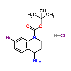 2-Methyl-2-propanyl 4-amino-7-bromo-3,4-dihydro-1(2H)-quinolinecarboxylate hydrochloride (1:1) structure