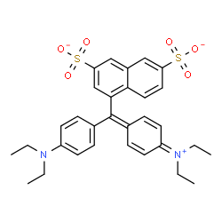 hydrogen [4-[4-(diethylamino)-α-(3,6-disulphonato-1-naphthyl)benzylidene]cyclohexa-2,5-dien-1-ylidene]diethylammonium结构式