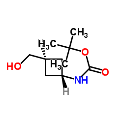 反式-3-羟甲基环丁基氨基甲酸叔丁酯结构式