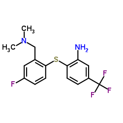 2-({2-[(Dimethylamino)methyl]-4-fluorophenyl}sulfanyl)-5-(trifluoromethyl)aniline结构式