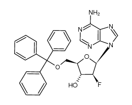 9-(5-O-trityl-2-deoxy-2-fluoro-β-D-arabinofuranosyl)adenine结构式