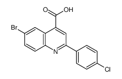 6-BROMO-2-(4-CHLOROPHENYL)QUINOLINE-4-CARBOXYLICACID Structure