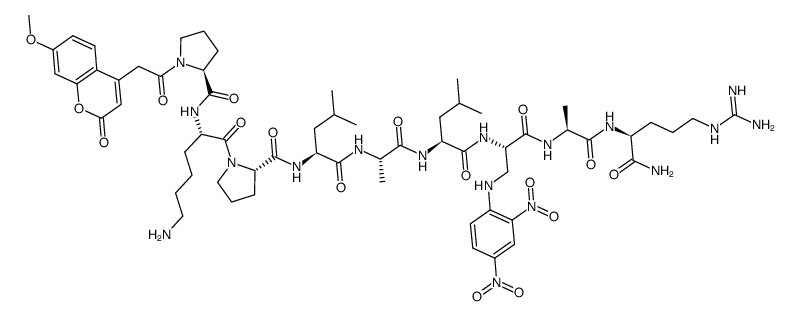 Mca-Pro-Lys-Pro-Leu-Ala-Leu-Dap(Dnp)-Ala-Arg-NH2 trifluoroacetate salt picture