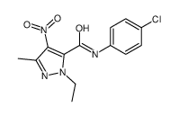 N-(4-chlorophenyl)-2-ethyl-5-methyl-4-nitropyrazole-3-carboxamide Structure